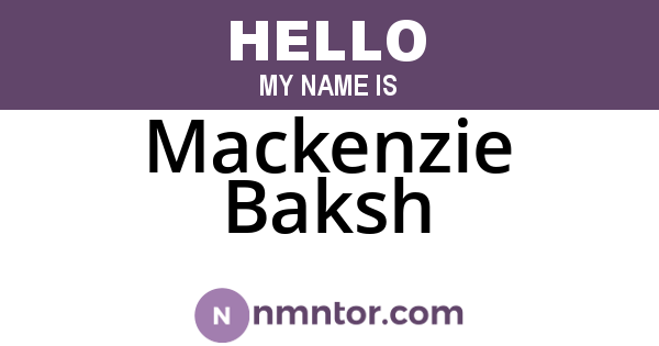 Mackenzie Baksh