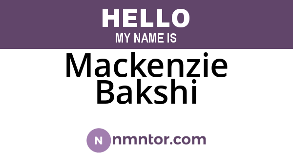 Mackenzie Bakshi