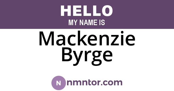 Mackenzie Byrge