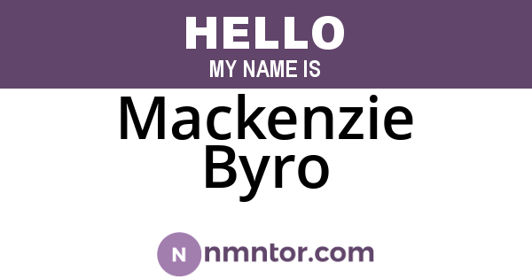 Mackenzie Byro