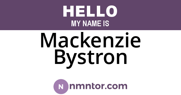 Mackenzie Bystron