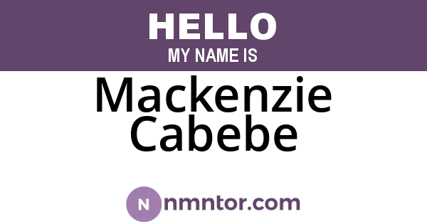 Mackenzie Cabebe