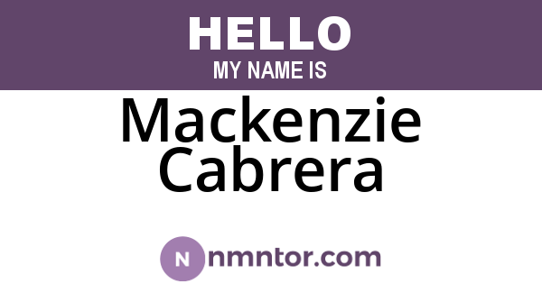 Mackenzie Cabrera