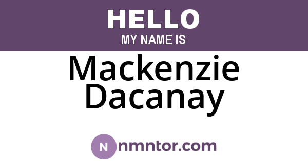 Mackenzie Dacanay