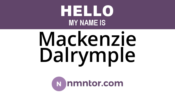 Mackenzie Dalrymple