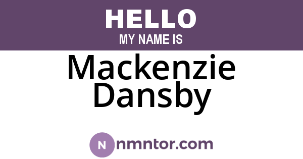 Mackenzie Dansby