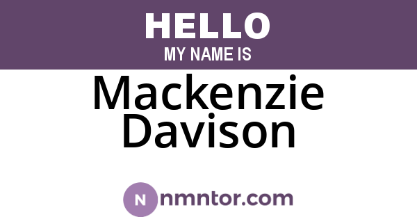 Mackenzie Davison