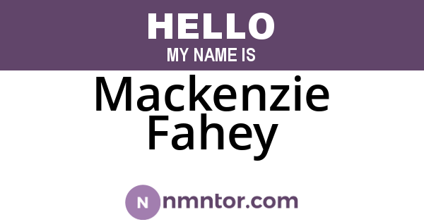 Mackenzie Fahey