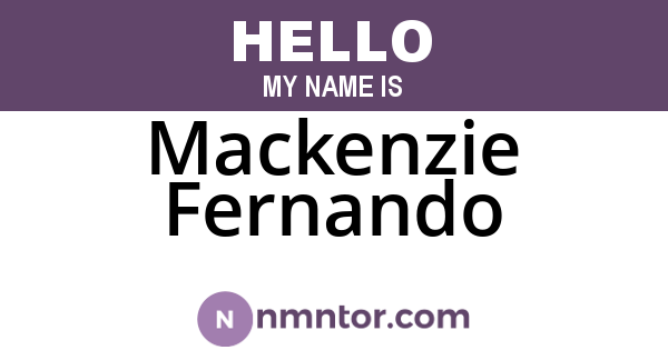 Mackenzie Fernando