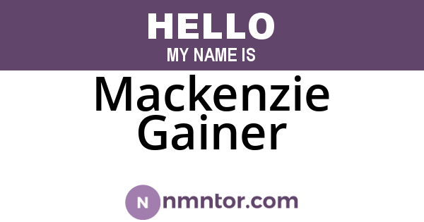 Mackenzie Gainer