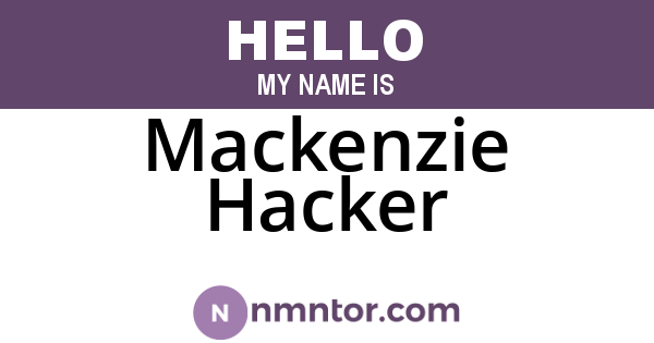 Mackenzie Hacker
