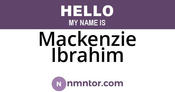 Mackenzie Ibrahim