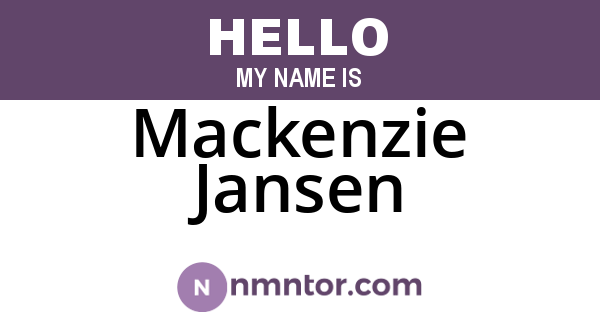 Mackenzie Jansen