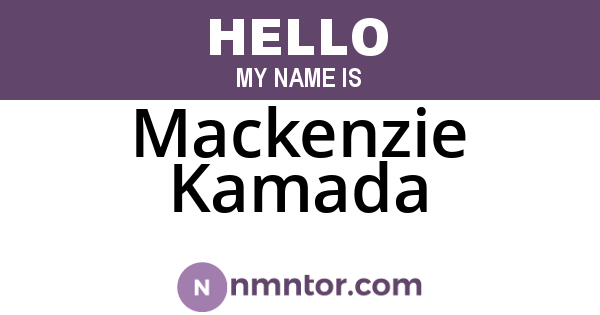 Mackenzie Kamada