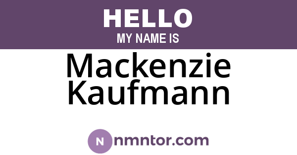 Mackenzie Kaufmann