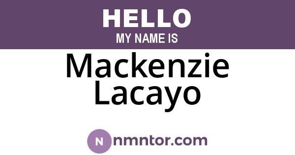 Mackenzie Lacayo
