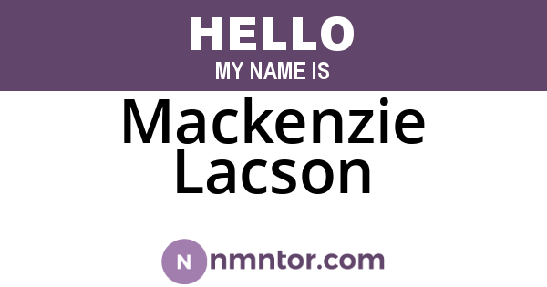 Mackenzie Lacson