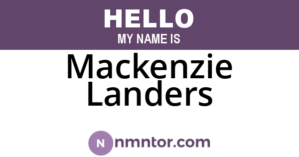 Mackenzie Landers