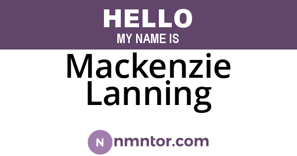 Mackenzie Lanning
