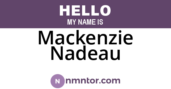 Mackenzie Nadeau