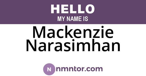 Mackenzie Narasimhan