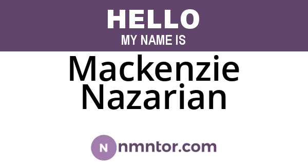 Mackenzie Nazarian