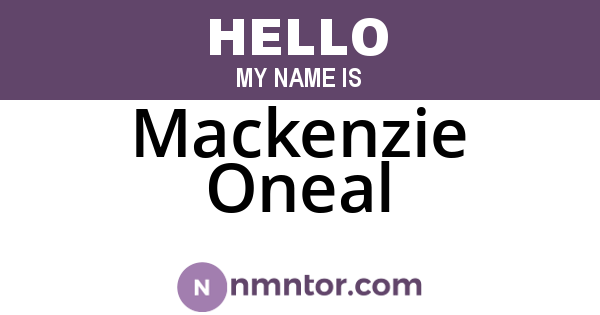 Mackenzie Oneal