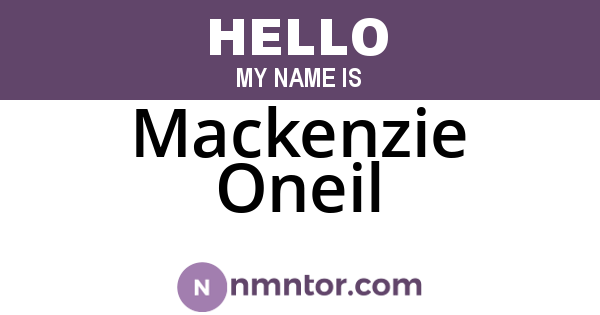 Mackenzie Oneil