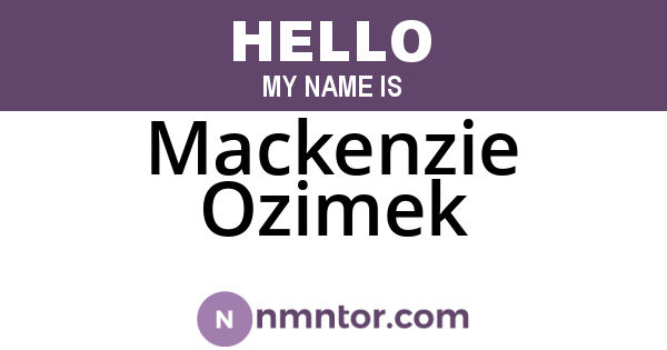 Mackenzie Ozimek