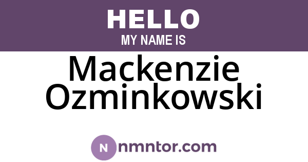 Mackenzie Ozminkowski