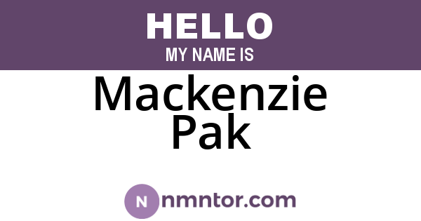 Mackenzie Pak