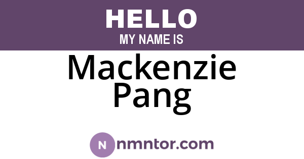 Mackenzie Pang