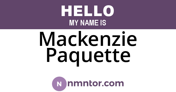 Mackenzie Paquette