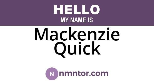 Mackenzie Quick