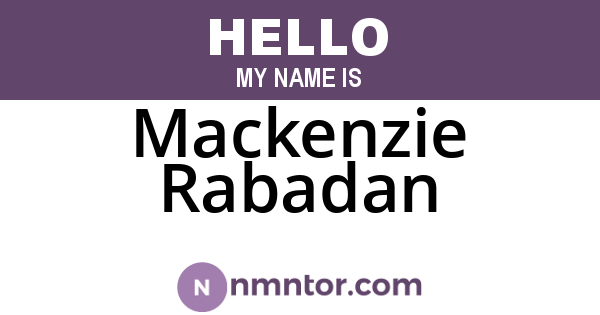 Mackenzie Rabadan