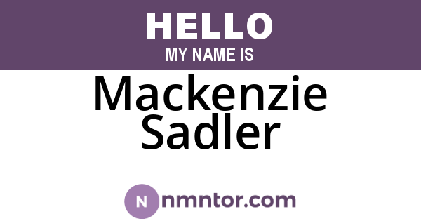 Mackenzie Sadler