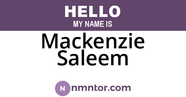 Mackenzie Saleem