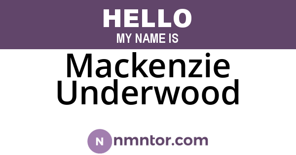 Mackenzie Underwood