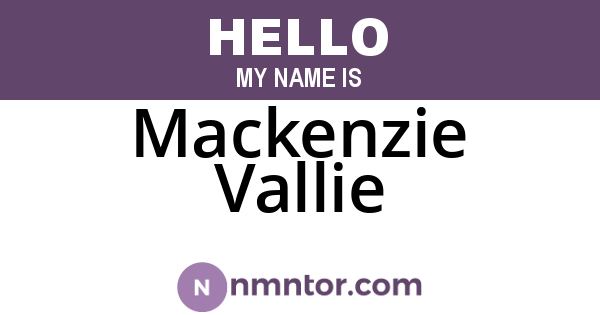Mackenzie Vallie