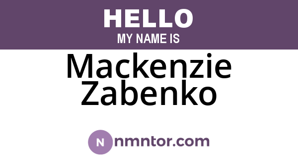 Mackenzie Zabenko