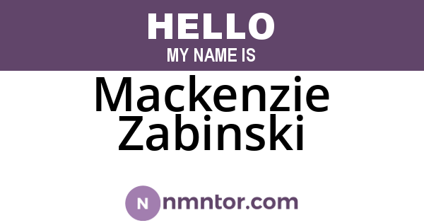 Mackenzie Zabinski