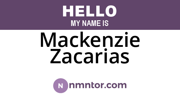 Mackenzie Zacarias