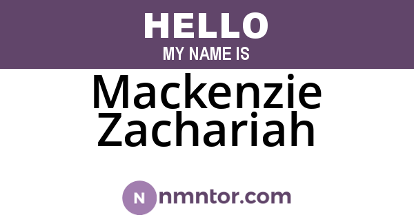 Mackenzie Zachariah