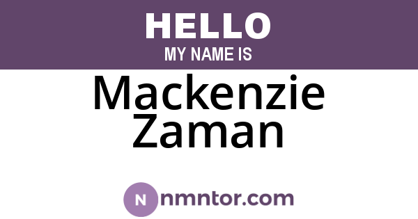 Mackenzie Zaman