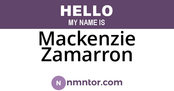 Mackenzie Zamarron