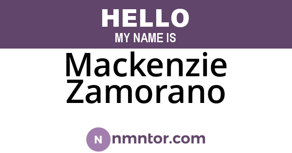 Mackenzie Zamorano