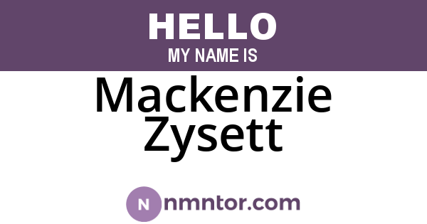Mackenzie Zysett