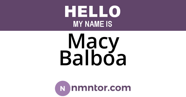 Macy Balboa