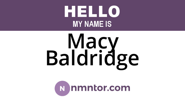 Macy Baldridge