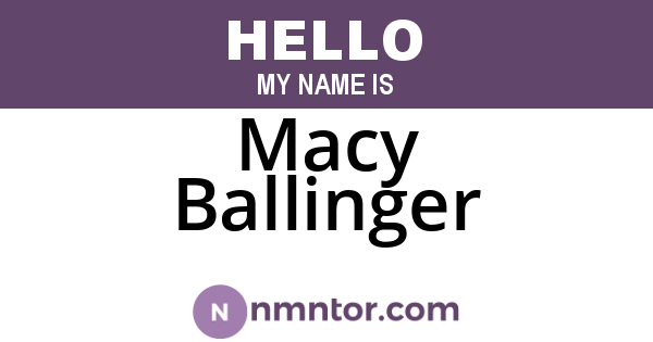 Macy Ballinger